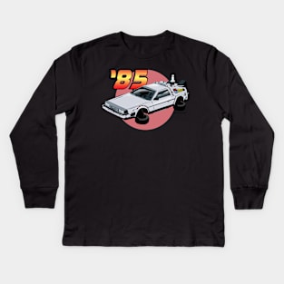 Back to the Future '85 DeLorean Kids Long Sleeve T-Shirt